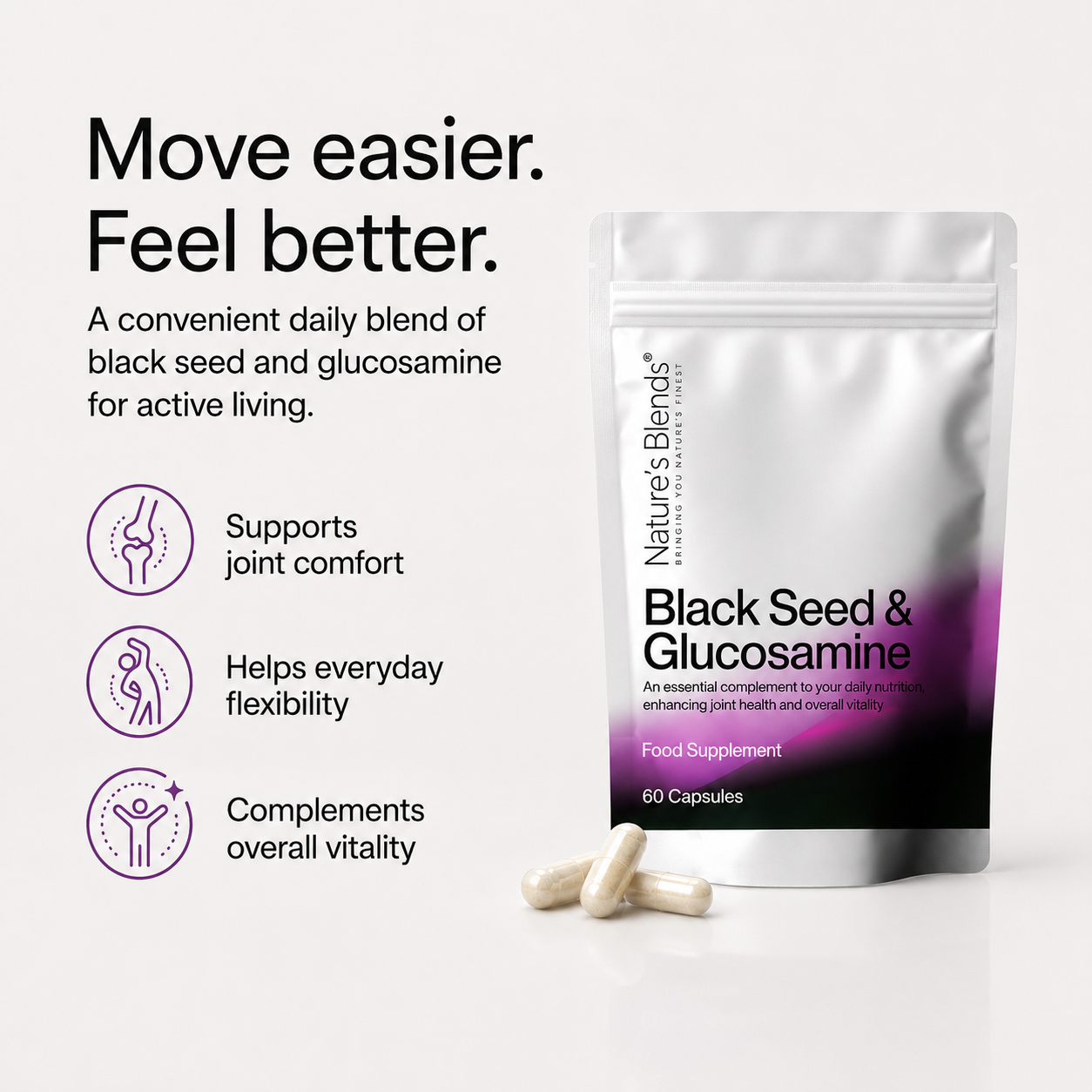 Black Seed Oil & Natural Glucosamine Capsules