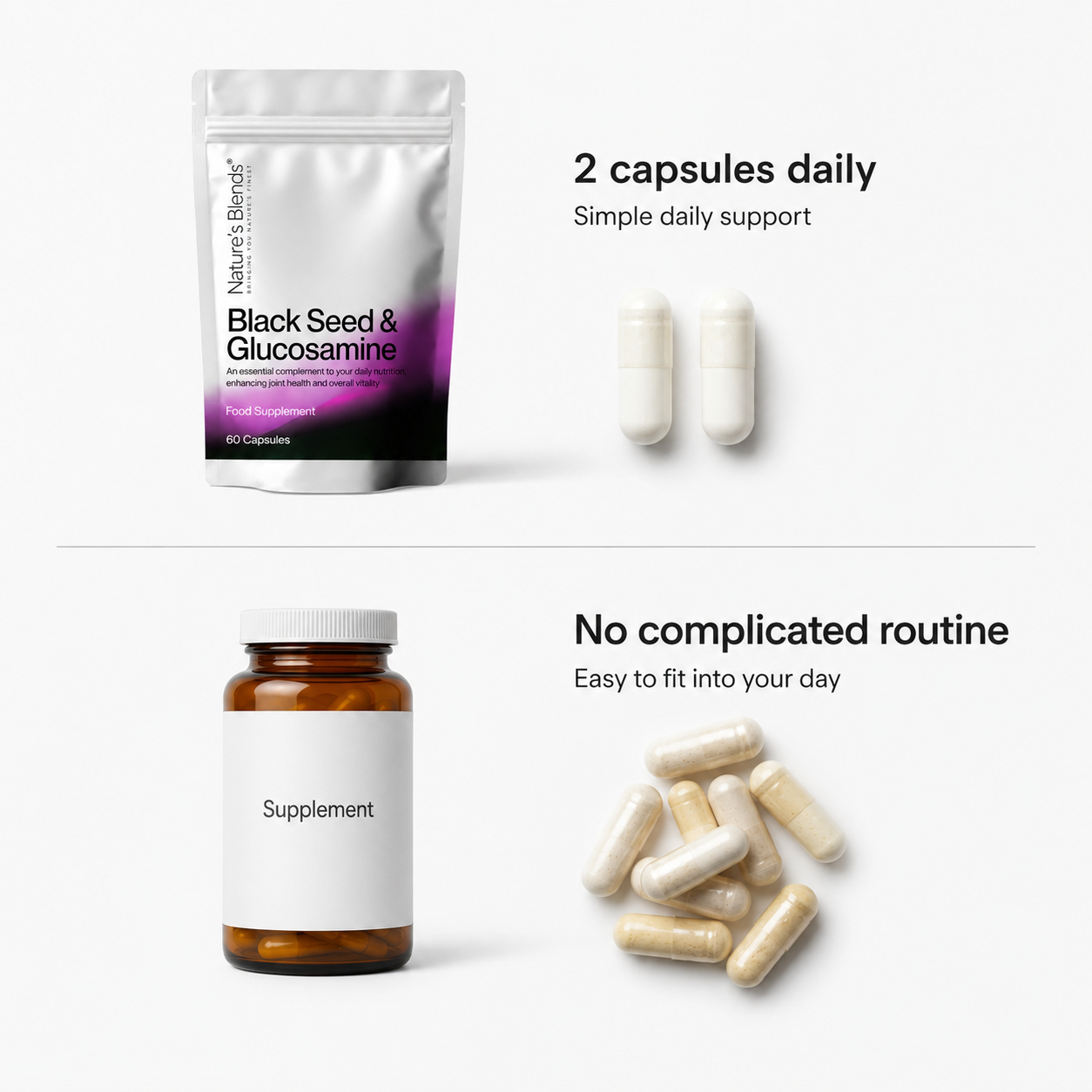 Black Seed Oil & Natural Glucosamine Capsules