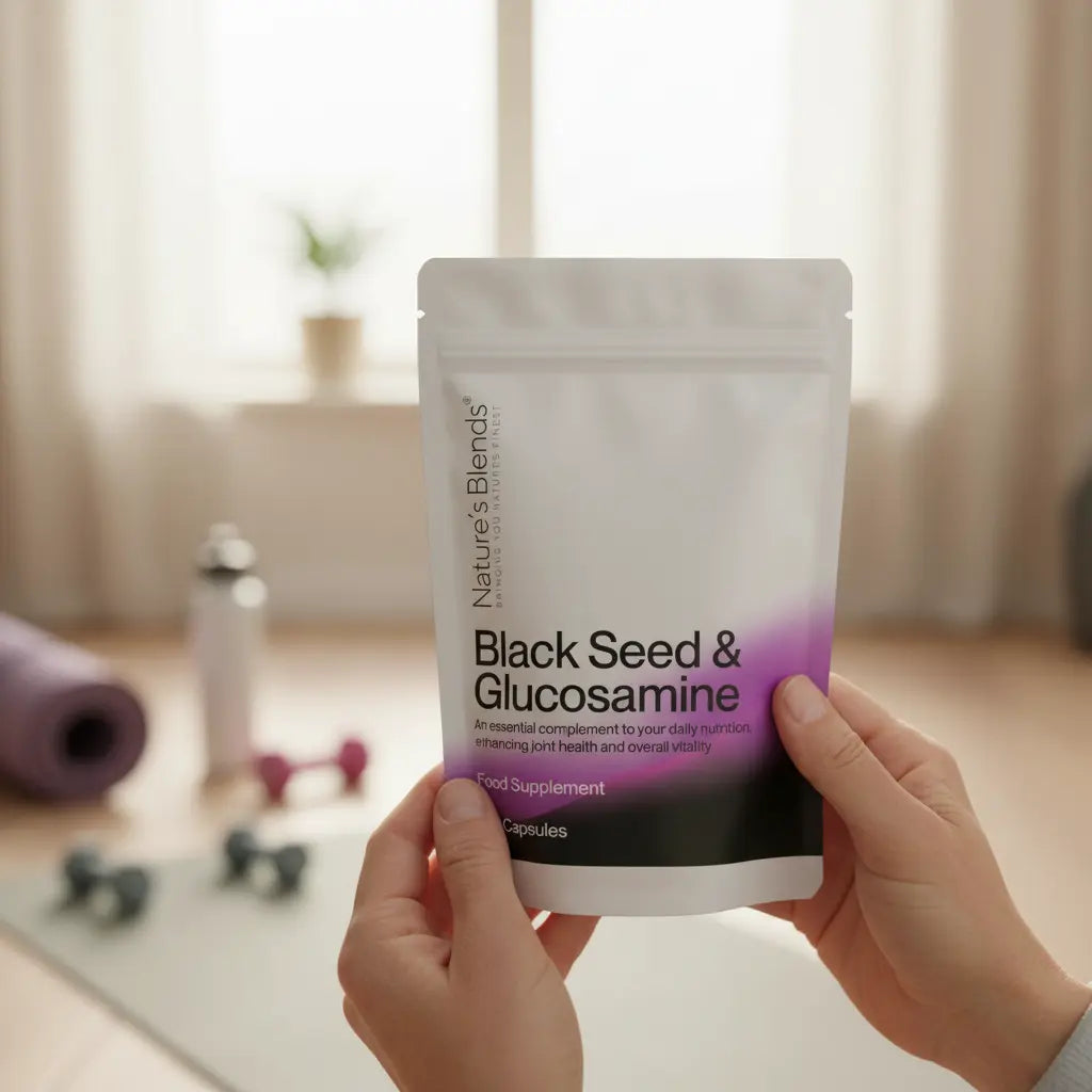 Glucosamine - Active Mobility
Black Seed Oil & Natural Glucosamine Capsules, 1 Pack