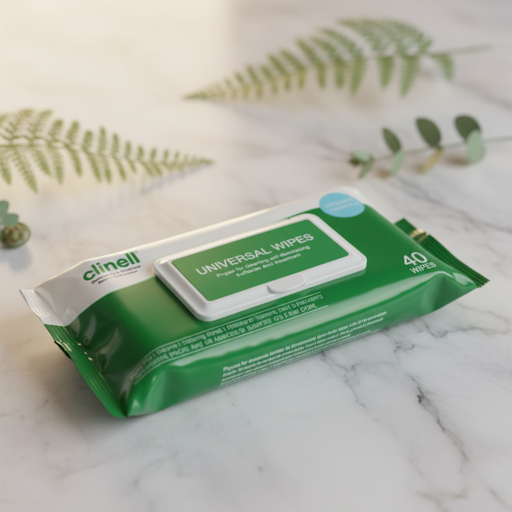 Antiseptic Wipes on Marble Surface