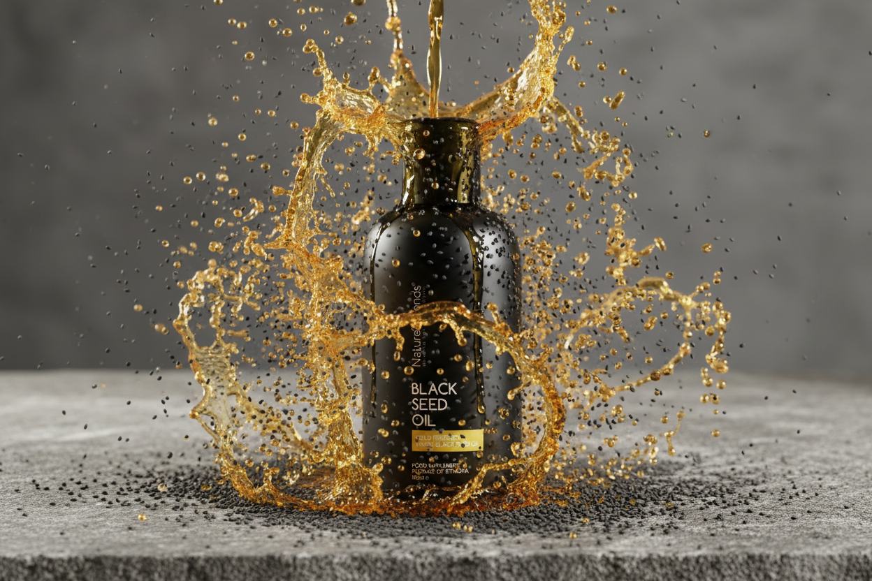 Dynamic Black Seed Oil Action Shot