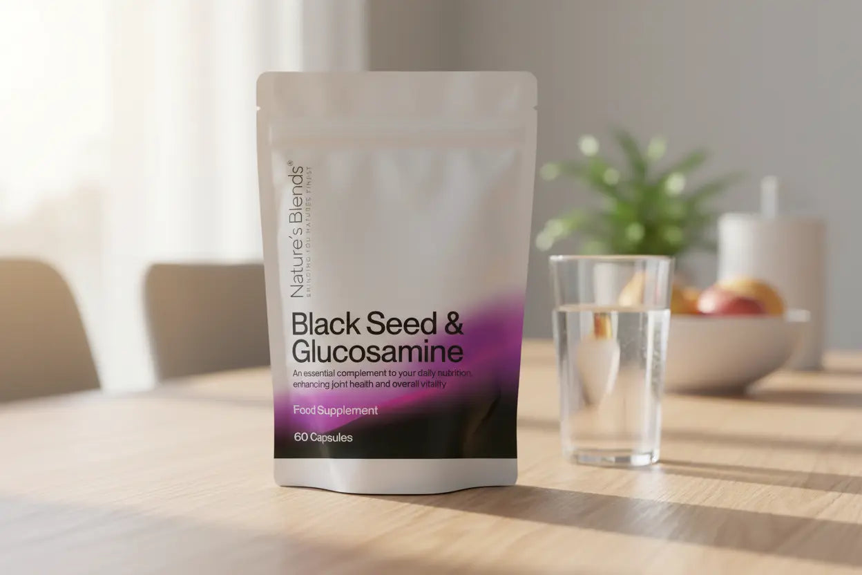 Glucosamine - Morning Table

Black Seed Oil & Natural Glucosamine Capsules, 1 Pack
