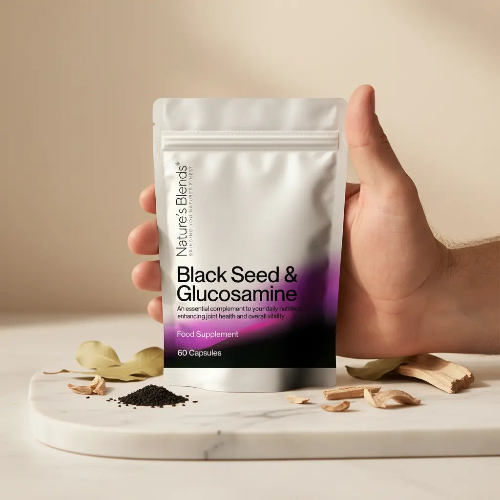 Man Holding Black Seed Glucosamine