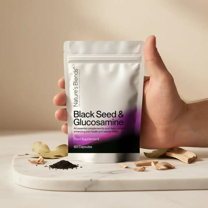 Man Holding Black Seed Glucosamine