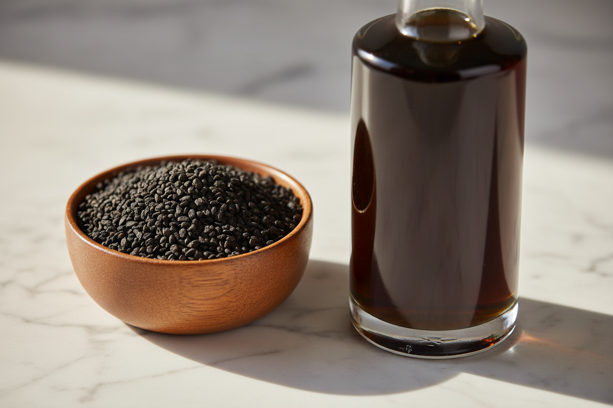Seeds and oil bottle composition