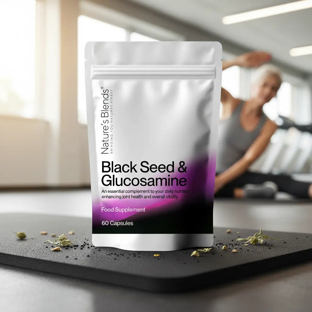 Stretching Flexibility Scene

Black Seed Oil & Natural Glucosamine Capsules, 1 Pack
